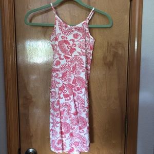 Jessica Simpson red pink garnet floral sleeveless cropped one piece jumper